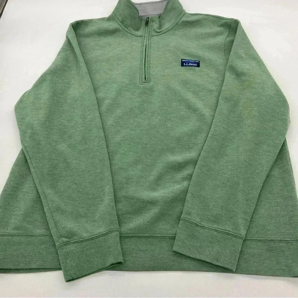 L.L. Bean 1/4 Zip Pullover Lakewashed Green XL - Picture 3 of 12